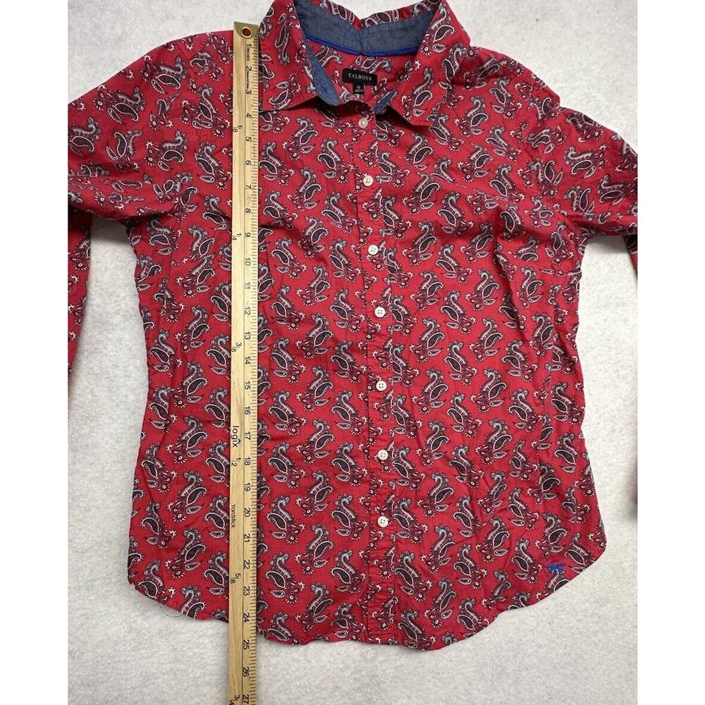 Talbots Womens SZ 12 Paisley Print Long Sleeve‎ Button Down Blouse 100% Cotton - Picture 6 of 9